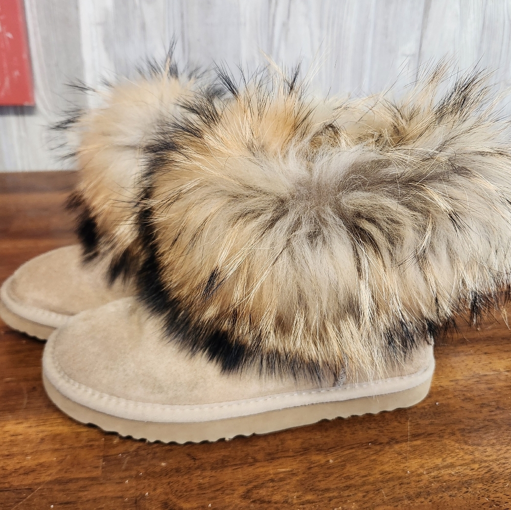 Faux Fur Trimmed Tan Boots